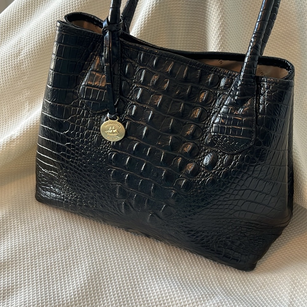 Brahmin Black Leather Melbourne Bag